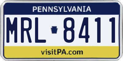 PA license plate MRL8411