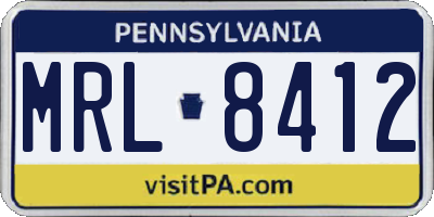 PA license plate MRL8412