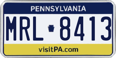PA license plate MRL8413