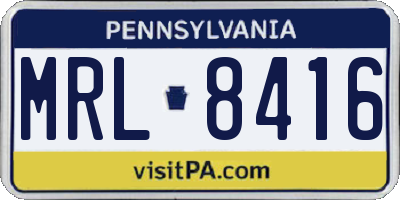 PA license plate MRL8416