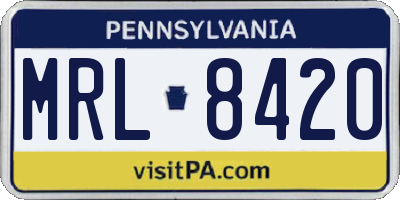PA license plate MRL8420