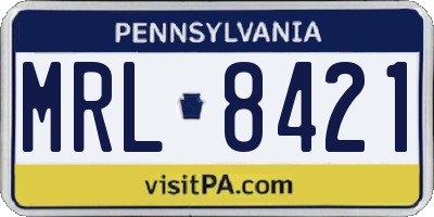 PA license plate MRL8421