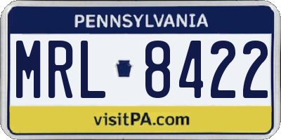 PA license plate MRL8422