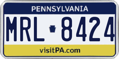 PA license plate MRL8424