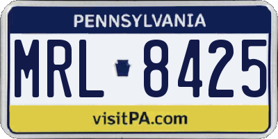 PA license plate MRL8425