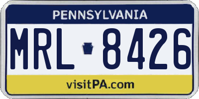 PA license plate MRL8426