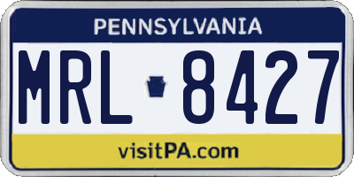 PA license plate MRL8427