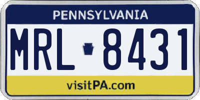 PA license plate MRL8431