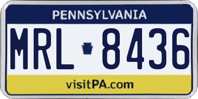 PA license plate MRL8436