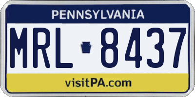 PA license plate MRL8437