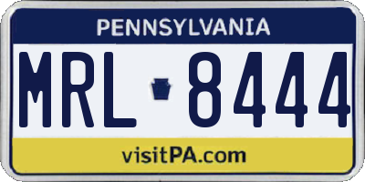PA license plate MRL8444