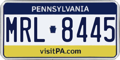 PA license plate MRL8445