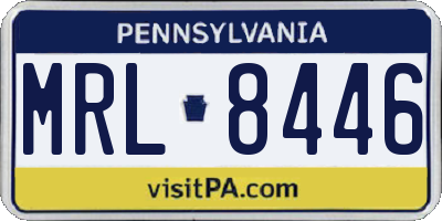 PA license plate MRL8446