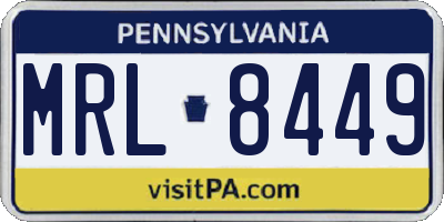 PA license plate MRL8449