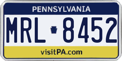PA license plate MRL8452
