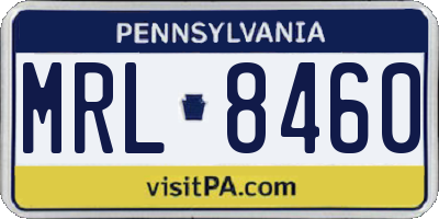 PA license plate MRL8460