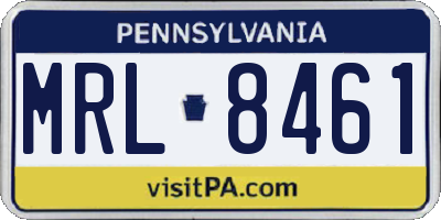 PA license plate MRL8461