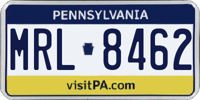 PA license plate MRL8462