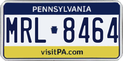 PA license plate MRL8464