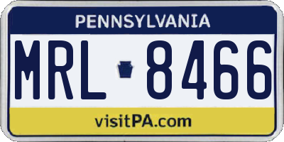 PA license plate MRL8466