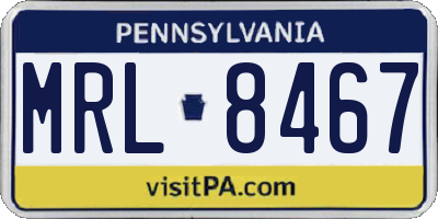 PA license plate MRL8467