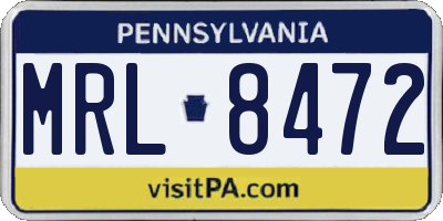 PA license plate MRL8472