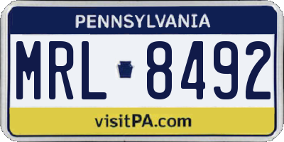 PA license plate MRL8492