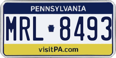 PA license plate MRL8493