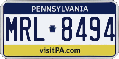 PA license plate MRL8494