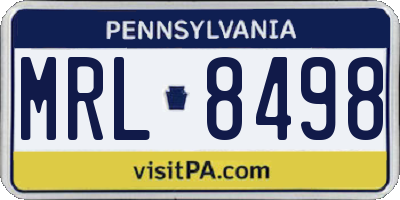 PA license plate MRL8498