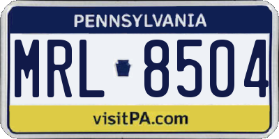 PA license plate MRL8504