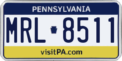 PA license plate MRL8511