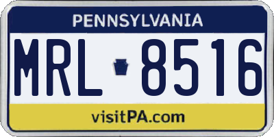 PA license plate MRL8516