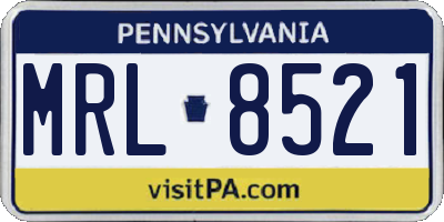 PA license plate MRL8521
