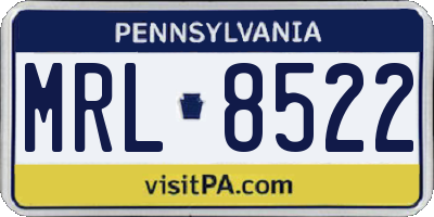 PA license plate MRL8522