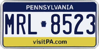 PA license plate MRL8523