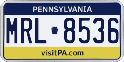 PA license plate MRL8536