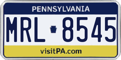 PA license plate MRL8545