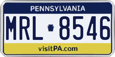 PA license plate MRL8546