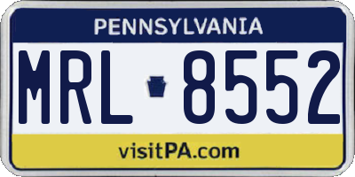 PA license plate MRL8552
