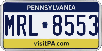 PA license plate MRL8553