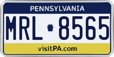 PA license plate MRL8565
