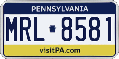PA license plate MRL8581