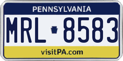 PA license plate MRL8583