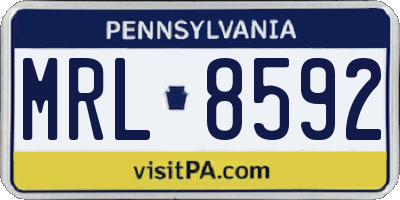 PA license plate MRL8592
