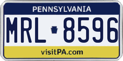 PA license plate MRL8596
