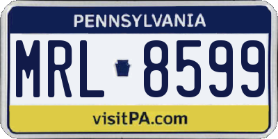 PA license plate MRL8599