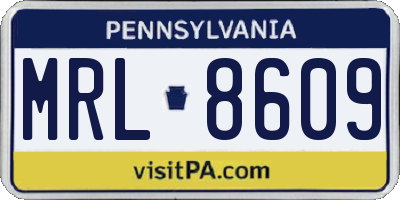 PA license plate MRL8609