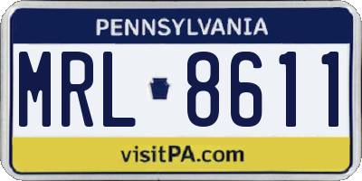 PA license plate MRL8611