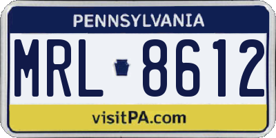 PA license plate MRL8612